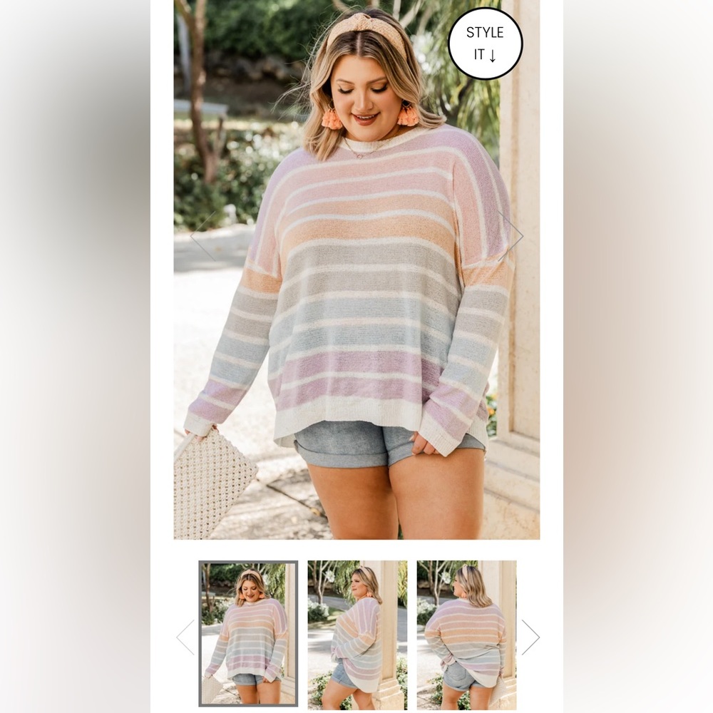 NWOT Pink Lily Dreams come true light weight sweater size L
